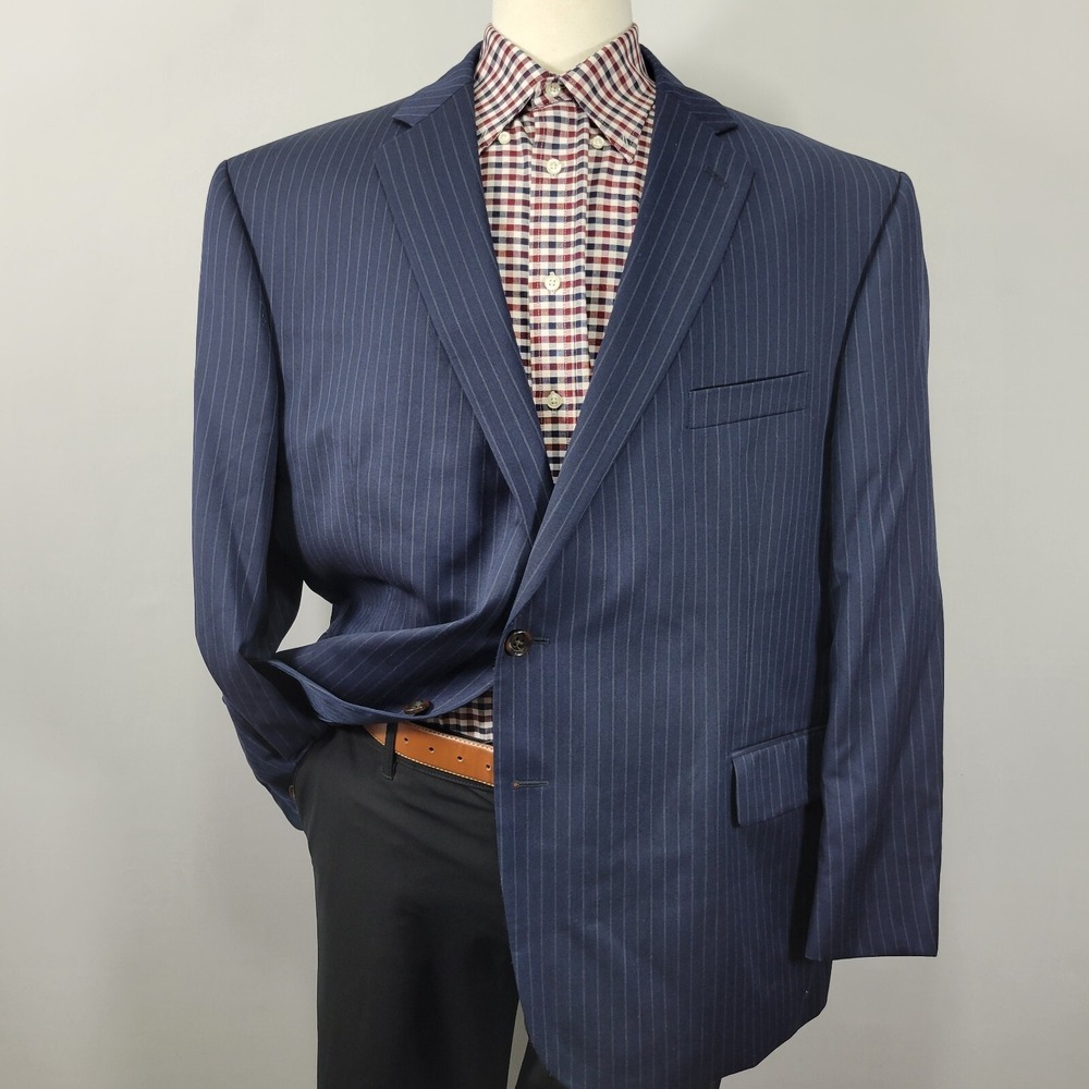 Stafford Navy Pinstripe Sport Coat
